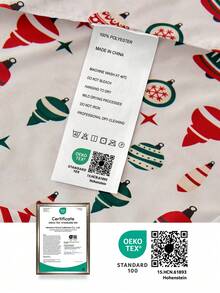Juego de sábanas con estampado de bolas y campanas navideñas, 3/4 piezas, con funda de almohada, de tacto suave como una nube, resistente a las arrugas y al encogimiento, incluye 1 sábana plana + 1 sábana ajustable + 1/2 fundas de almohada, sábana de bolsillo profundo, para camas de todos los tamaños, certificado Oeko-Tex