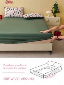 Juego de sábanas con estampado de bolas y campanas navideñas, 3/4 piezas, con funda de almohada, de tacto suave como una nube, resistente a las arrugas y al encogimiento, incluye 1 sábana plana + 1 sábana ajustable + 1/2 fundas de almohada, sábana de bolsillo profundo, para camas de todos los tamaños, certificado Oeko-Tex