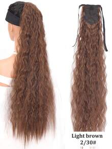 Extensiones de cabello de fibra sintética ondulada y rizada de 16 a 34 pulgadas, pieza de cabello rizado natural de cola de caballo de color negro - Multicolor - Ver 27