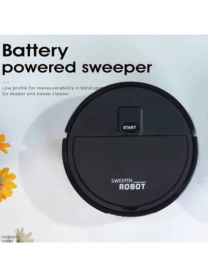 Robot Stofzuiger Cleaner, One Touch Start, Slim Mop, Cleaning Debris, Pet Hair, Hard Floors (Battery Operated)