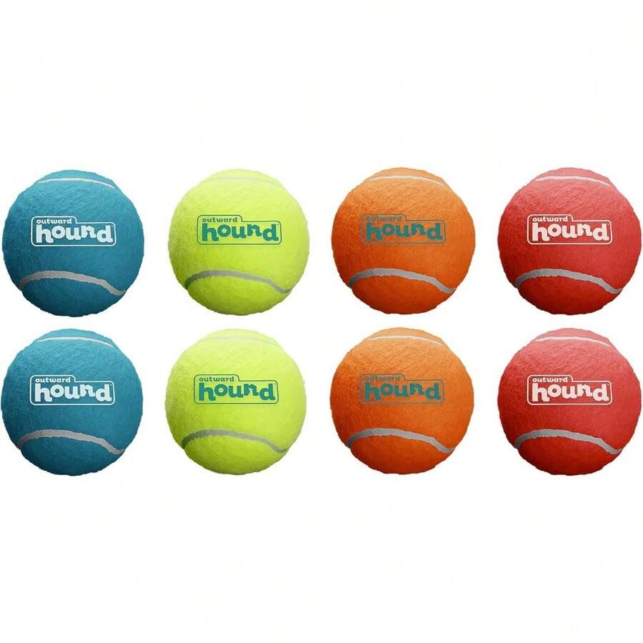 Outward Hound Squeaker Ballz 4-Pack Tennis Ball Dog Toys With Squeaker, Interactive Fetch Play For Pets Under 50 Lbs, Training Balls For Indoor & Outdoor Exercise, Medium, 2.5-Inch - Multi Squeaker Balls - 查看 1