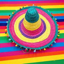 Unisex Carnival Straw Hat Mexican Party Sombrero, Festival Theme Hat Photo Prop For Fiesta Celebration - 彩色 - 查看 2
