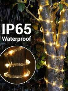 1Pc Solar Rope Lights, 106Ft 300Led Outdoor Solar String Lights, Ip65 Waterproof Solar Powered Fairy Lights With 8 Lighting Modes For Party, Garden, Yard, Home, Holiday, Tree Decoration - Warm Light - View 10