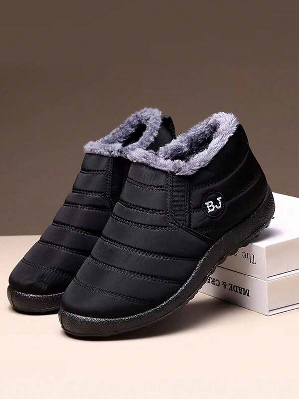1 Pair Thick Warm Fashionable Casual Snow Boots For Teenagers, Suitable For Winter, Halloween, Birthday Gift