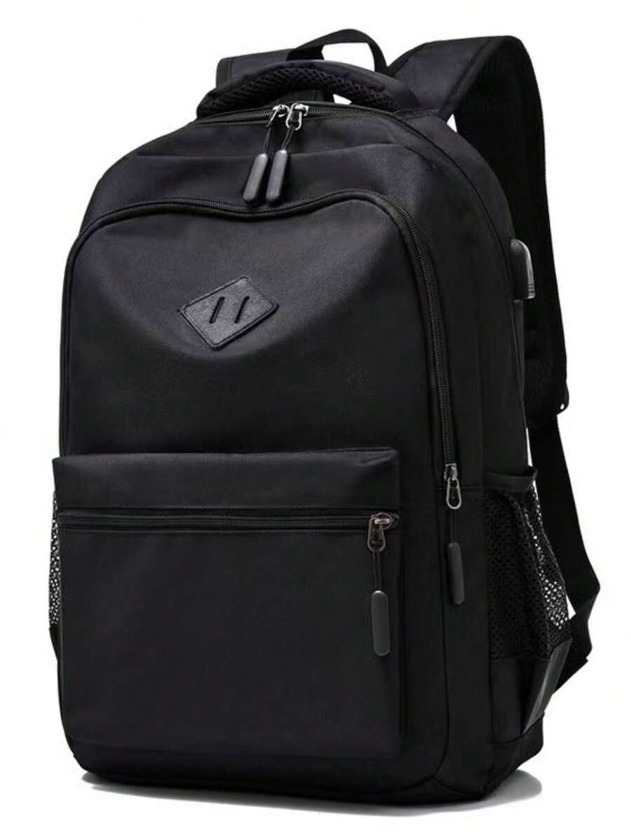 男士时尚多功能大容量背包 - 黑色 - 查看 1