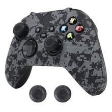 Piel de controlador con diseño de estilo pixelado gris RALAN, compatible con el controlador inalámbrico Series X, con 2 agarres para pulgares, funda protectora de silicona antideslizante - Multicolor - Ver 1