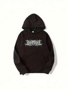 Lorna Shore Anime Christmas Fishing Hoodie - Black Casual Crew Neck Sweatshirt With White Graphic Print, Long Sleeve, Regular Fit For Men & Women, All-Season , Casual Wear Hoodie Anime Graph - màu đen - Xem 1