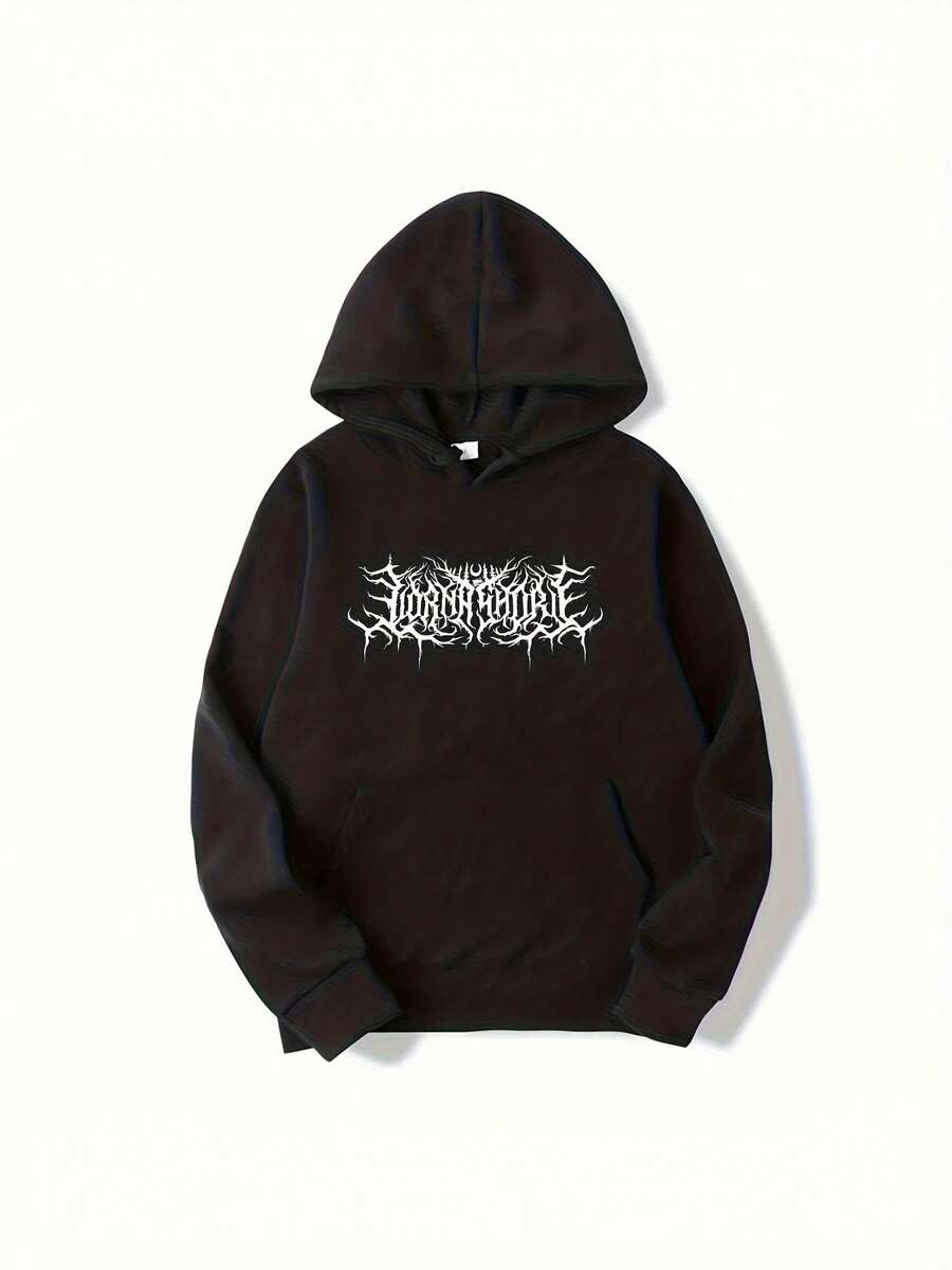 Lorna Shore Anime Christmas Fishing Hoodie - Black Casual Crew Neck Sweatshirt With White Graphic Print, Long Sleeve, Regular Fit For Men & Women, All-Season , Casual Wear Hoodie Anime Graph - màu đen - Xem 1