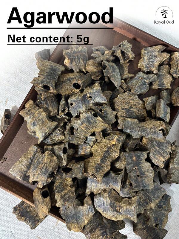 5g, Bloque de madera de agar, rico en aceite, fragancia suave, fragancia natural, olor a naturaleza, fragancia fresca, apto para vaporizadores eléctricos, vaporizadores de carbón, apto para yoga y meditación, purifica el aire, ayuda a dormir