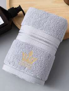 1 pieza/3 piezas/8 piezas Toalla de baño de algodón con bordado de línea dorada de estilo minimalista moderno, súper suave y grande, de secado rápido, sin pelusa, toalla de sauna, alta absorbencia, ligera y compacta, toalla de invitados, toalla de ducha de alta calidad y duradera, el mejor regalo para tu pareja, toalla de mano 34*34, toalla 34*75, toalla de baño 70*140 - Gris Claro - Ver 4