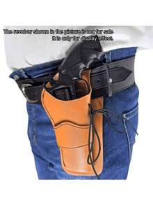 1-Piece Small Tactical Gun Holster - Quick Draw PU Leather Waist Holster With Medieval Retro Design - Compact Carry Solution For Outdoor & Range Use - Fall EDC Essential, Holiday Tactical Gift, Range Day Must-Have, Collector's Display Piece, Western Style Accessory