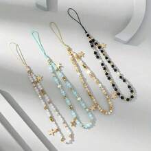 1pc Star Shaped Phone Charm, ABS Resin Fashion Pendant With Hanging Strap, Universal Phone Accessory - 彩色 - 查看 2