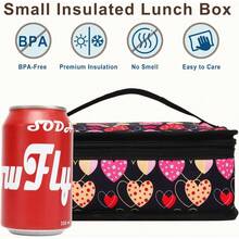 Small Lunch Box Insulated Soft Bag Mini Cooler Back To School Thermal Meal Tote Kit For Girls Boys Women Men Heart - Nhiều màuNhỏ - Xem 2