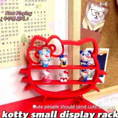 Sanrio 1 Pezzo / Gatto KT Rosso / Supporto Espositivo ad Arco / Mobiletto Portaoggetti / Modellino di Cibo in Miniatura per Gatti / Stampa 3D / Materiale in Resina / Decorazione da Scrivania / Elevato Livello Estetico / Stile Semplice / Compagno di Classe / Amico / Migliore Amico / Scrivania / Camera da Letto / Ingresso / Regalo Festivo / Natale / Capodanno / Inizio Scuola / Stagione di Laurea