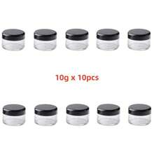 40 Pieces Round Pot Jars Plastic Cosmetic Containers Set With Lid For Liquid Creams Sample,Gemstone Diamond Jewelry Storage, 5-20g, 10/40pcs - màu đen - Xem 11