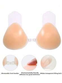 1pc Triangle Lift Silicone Bra With Strap, Enhancing Cleavage, Invisible Bra For Small Bust - Multicolor - View 5
