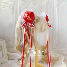 中華娘ヘアアクセ中華風春麗チャイナドレス中華風お団子ヘア可愛いヘアピンヘアアクセアクセサリー - Zhonghua Niang Fabao-Red ブラックエッジ付き 1 ペア M7-056 - チェックする 9