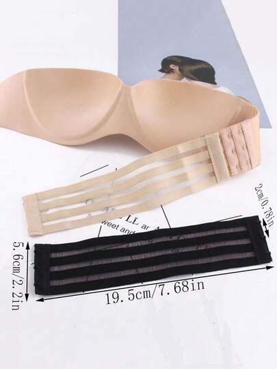 1PC /3pcs High-Stretch Bra Strap Extenders, Adjustable Underwire Support With 3-Row Hook Closure, Breathable Wide Back Hook For Strapless & Racerback Bras, Premium Elastic Underwear Extenders Women's Underwear Accessories, Bra Strap Extenders, Comfortable Adjustable Bra Straps, No Bra Look,