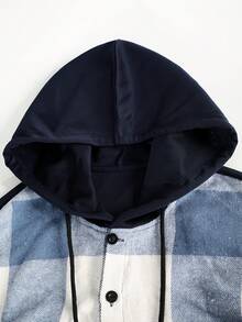 Men Plus Size Hoodies - Royal Blue - View 3