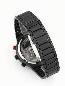 1pc New Men's Watch, Mechanical Style Hollow Dial Quartz Wristwatch, Best Gift For Halloween And Christmas - Black - View 6