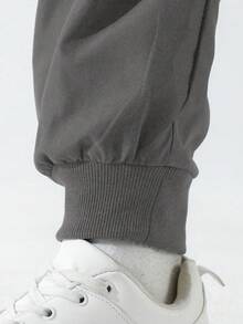 Quần jogger in chữ thường ngày cho nam - Xám - Xem 4