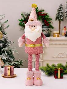 6styles-Xmas Gifts Standing Santa Claus New Pink Christmas Santa Claus Stretchable Checkered Fabric Christmas Sequin Pink Extendable Figure Christmas Decoration For Hotel Bar And Mall Christmas Themed Events And Parties Home Decorative Ornament Christmas And New Year Gifts Christmas Hanging Xmas Tree Ornaments Santa Collectible - Multicolor - View 8