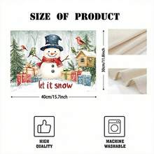 1 Stück/4 Stücke/6 Stücke/100 Stücke Weihnachtsbaum- und Schneemann-Vogelhaus gemusterte wärmeisolierende Tischware, maschinenwaschbare Polyester-Tischware, schützende Tischware, Mittelstück-Dekoration, tägliche Wohnzimmer-Dekoration, geeignet für Gruppenzusammenkunft-Dekoration - Verschiedenfarbig - Übersicht 3