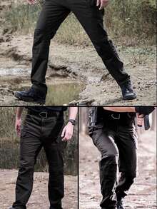 Men's Tactical Multi-Pocket Pants, Casual Waterproof Trousers, IX7 - màu đen - Xem 7