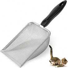 Sturdy Cat Litter Scoop, Stainless Steel Mesh Cat Litter Scooper, Easy To Clean Reptile Glass Container Sand Waste, Beach Shovel