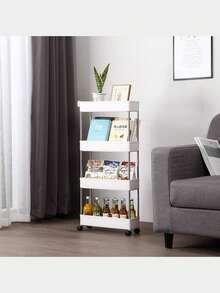 عربة متعددة الوظائف، عربة تخزين رفيعة جداً مع تصريف فارغ، عربة تخزين نحيفة، رف ضيق (العرض 12 سم)، رف تخزين للحمام والمطبخ وغرفة الغسيل، منظم موفر للمساحة، رف أرضي متعدد الطبقات - مصنوع من الفولاذ المقاوم للصدأ والبلاستيك (يمكن استخدامه لغسل الخضروات)، مناسب للأماكن الضيقة