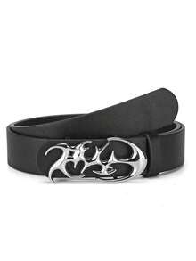 1条朋克风时尚个性星形扣腰带，男女皆宜，休闲街头风，适合搭配牛仔裤，也适合参加节日和派对。 - 黑色-A - 查看 13