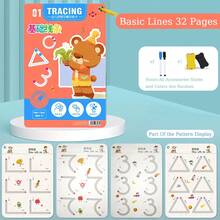 32/128 Pages/1 Set Of Thinking And Enlightenment Practice Pen Holding Training Books, Soy Ink Printing Reusable Magic Exercise Books, Educational Montessori Painting Books, Erasable Exercise Books For Boys And Girls, Suitable For Parent-Child Education Digital Letter Cognition, Children's Day Christmas Gifts - Multicolor - View 7