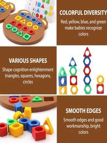 Plastic Shape Matching Game Color Sensory Toy, Geometric Shape Quick Matching Board Puzzle, Color & Shapes Party Puzzle Game Toy, Adult Plastic Press Relief Desktop Toy, Christmas Gift - Multicolor - View 12