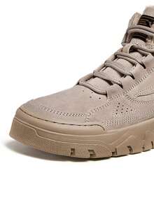 CAMEL CROWN Men's Work Boots Autumn And Winter High-Top Thick Sole Heightened Plus Velvet Warm Non-Slip Wear-Resistant Outdoor Hiking Boots - Deep Sand - View 2