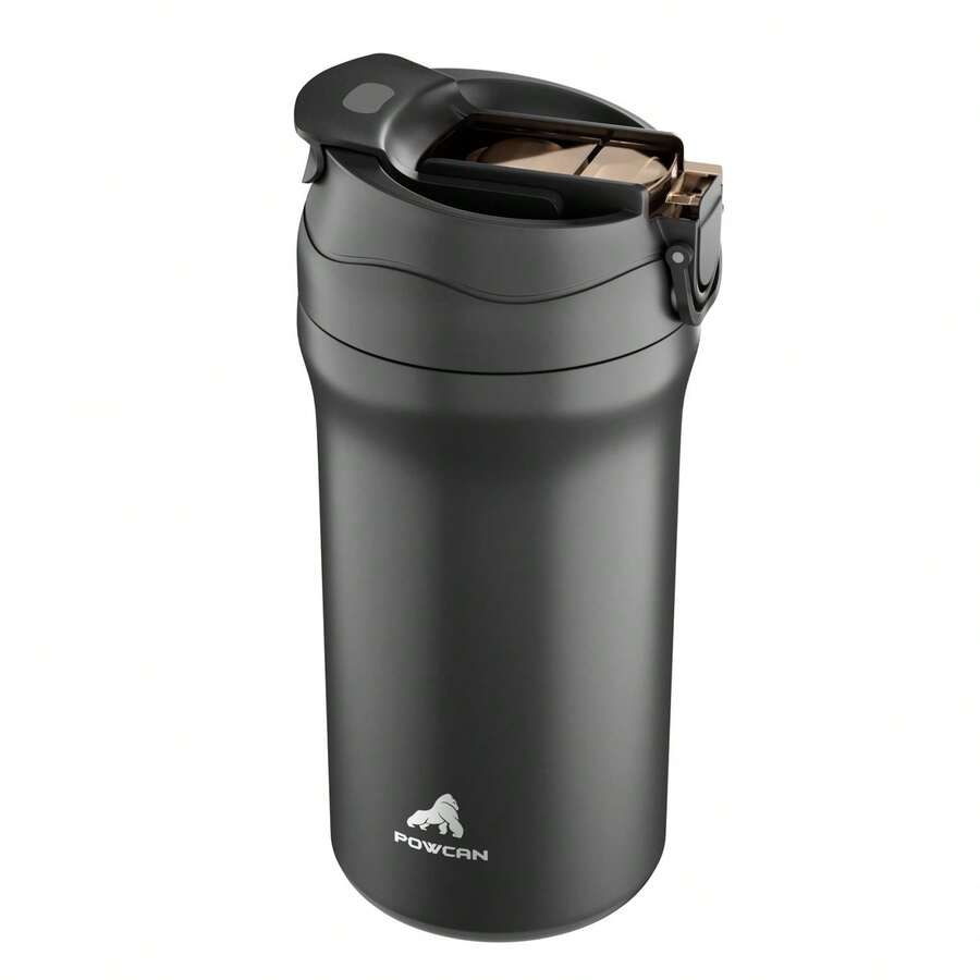20oz Large Capacity Vacuum Insulated Stainless Steel Insulated Coffee Mug with Leak-proof Lid, Double Drink Coffee Cup, Reusable Coffee Mug for Sports, Gym, Travel and School - 黑色 - 查看 1