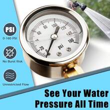 RV Water Pressure Regulator, Brass Lead-Free Adjustable Water Pressure Reducer With Gauge, Tool-Free Hand-Turn 0-160 PSI, 3/4" GHT For RV, Camper, Trailer, Garden Hose - ĐỒNG THAU03 - Xem 12