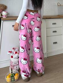 Sanrio 2pcs  Women Thermal Lined Pants, Warm & Cozy For Autumn/Winter