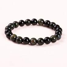 1pc 6/8/10mm Natural Stone Beaded Bracelet, Bohemian Style Tiger Eye/Amethyst/Agate Healing Stone Bracelet, Layerable Colorful Handmade Jewelry For Women - Multicolor - View 103