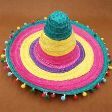 Unisex Carnival Straw Hat Mexican Party Sombrero, Festival Theme Hat Photo Prop For Fiesta Celebration - 彩色 - 查看 5