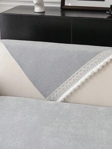 1件加厚绒面沙发垫套，四季通用现代简约防滑沙发座垫保护套，防尘可水洗，柔软不褪色，宠物友好，可调节尺寸，适用于转角沙发、卧室、办公室、客厅 - 淺灰色 - 查看 7