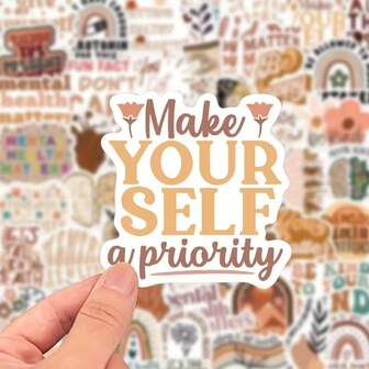 波西米亚心理健康意识贴纸 - 50 件，适用于笔记本电脑、水瓶、手提箱等的乙烯基贴花 - 非常适合作为礼物和奖励