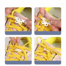 6 件装鞋带扣，蝴蝶结固定器，运动鞋鞋带扣，防止松动、解开和脱落 - 白色 - 查看 4