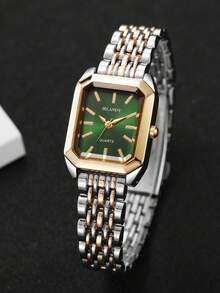 1 件女士优雅石英腕表，钢带，方形表盘，经典奢华风格（仅手表，无盒） - 彩色 - 查看 4