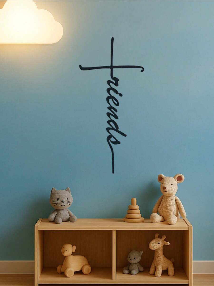 HELLOYOUNG Creative Iron Wall Art - Friends Cross - Black Metal Decor For Home Accents,Suitable For Modern Home Decor, Home Decoration, Room Decor, Bedroom Decor, Bathroom Decor, Waterproof, Rust Proof ,Wall Decor, Birthday Gift, Kitchen,Sturdy And Non Fading,Holiday Essentials