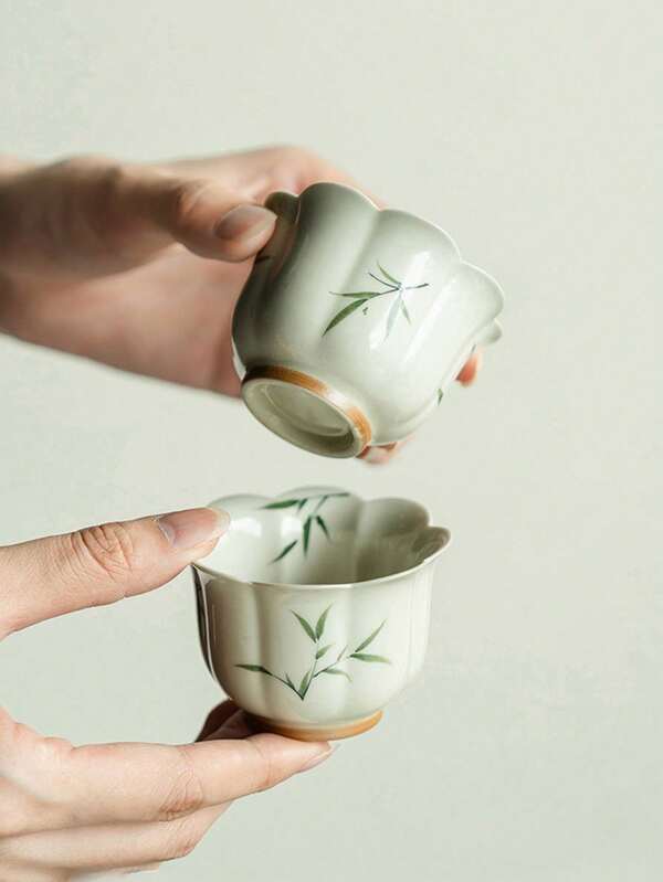 1 قطعة/2 قطعة/4 قطع أكواب شاي خزفية مرسومة باليد، أكواب شاي منزلية أنيقة وفاخرة وعتيقة، أكواب طقوس الشاي الصينية الكونغ فو، مصنوعة من خزف، بلون أزرق وأبيض، حجم متوسط، مناسبة لتجمعات الشاي اليومية، القهوة السعودية، هدايا للأصدقاء في المناسبات