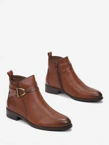 2025Women's Autumn And Winter Short Boots And Ankle Boots Brown Casual Style Classic American Halloween Christmas Spring Festival Suitable For Dating Shopping Outdoor Snow Travel