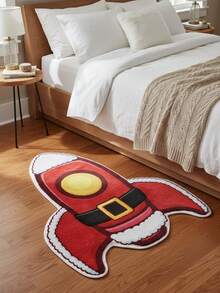 1pc Space Rocket Cartoon Rug, Creative Astronaut Theme Carpet For Living Room, Bedroom, Entryway, Kitchen, Bathroom, Plush, Fluffy, Autumn/Winter, Thick/Soft