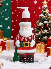 1 Bình đựng xà phòng thiết kế hình ông già Noel 350ml, Chai nhựa Pet có thể bơm lại, Thích hợp để rửa tay, gội đầu và sữa tắm - Nắp vặn, Không mùi thơm - Trang trí phòng tắm, Lưu trữ chất lỏng theo chủ đề Giáng sinh, Bình đựng xà phòng lý tưởng cho phòng tắm, Trang trí nhà cửa và phòng tắm, Quà tặng Giáng sinh - Nhiều màu - Xem 2