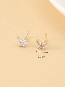 1 pieza Clip de nariz con diseño de mariposa, Joyería de nariz con forma de L de circonita sintética, Estilo vintage elegante y diseño minimalista único, Adecuado para uso diario, vacaciones, fiestas, regalo para familiares y amigos - Multicolor - Ver 4