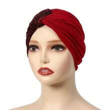 Gorros de Hijab Musulmán para Mujeres de Color Sólido Envoltura de Cabeza Turbante Indio Gorro Moda Accesorios de Ropa Islámica - Heise - Ver 7